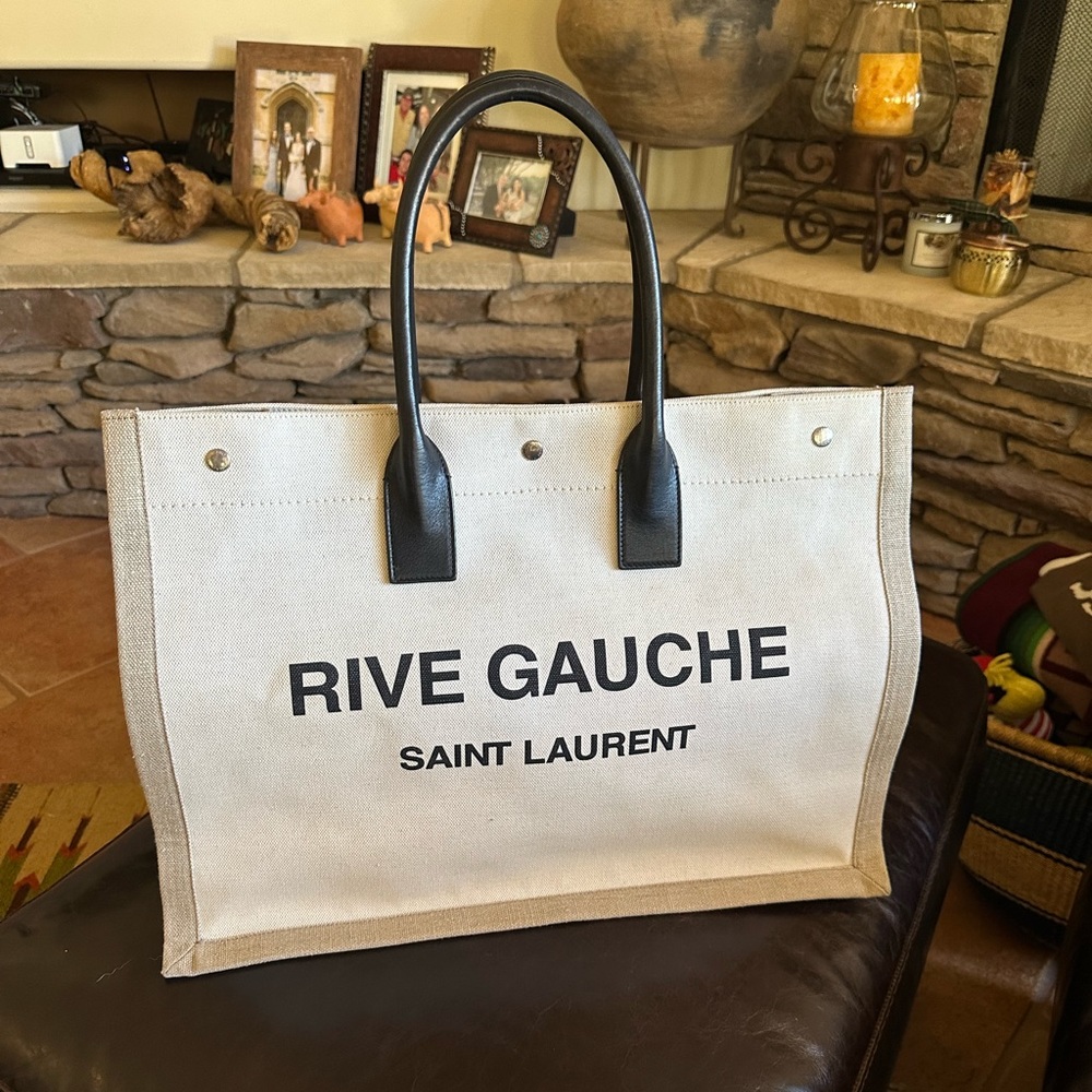YSL Rive Gauche Large Linen Tote